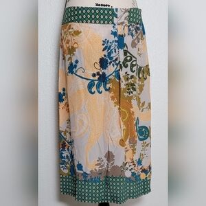 Robert Graham 100% Silk Boho Paisley Floral Gauzy Midi Skirt Size 4 Small Dainty